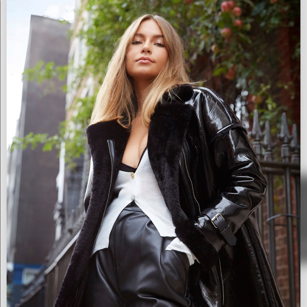 Faux Fur aviator Coat, Brand New With Tags.